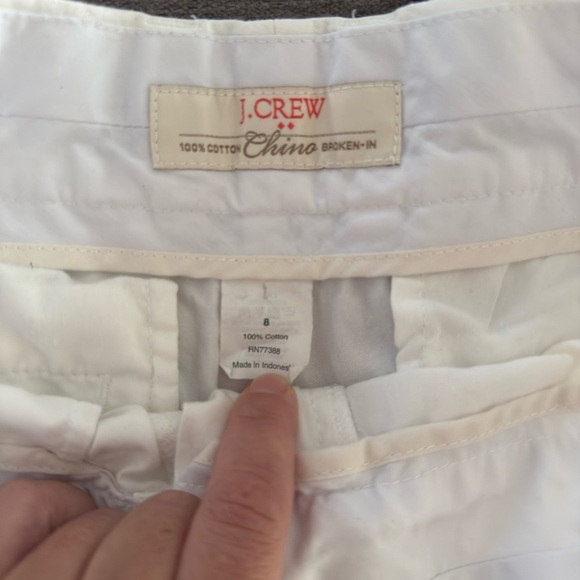J Crew White Shorts Classic Twill City Fit Chino Bottoms Womens Size 8 cotton - Picture 7 of 11